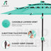 9 Ft 3-Tier Outdoor LED Lighted Patio Umbrella W/Crank, Peacock Blue