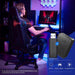 Gaming Chair with Footrest Speakers Video Game Chair Bluetooth Music Heavy Duty Ergonomic Computer Office Desk Chair (Black)