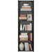 5-Tier Shelf Bookcase, Freestanding Wood Storage Display Open Bookshelf for Home Office (Black)