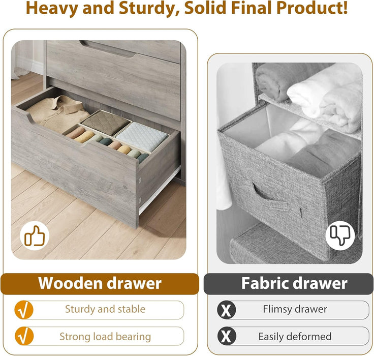 5 Dresser for Bedroom, 50.5" Vertical Dresser Drawer with Storage