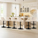 Bar Stools Set of 4, Modern Swivel Bar Chairs, Adjustable Upholstered Barstools Counter Height with Full Backrest for Bar, Dining Room, Kitchen Island, Beige