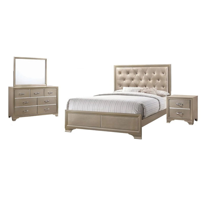 Beaumont Bedroom Set Metallic Champagne