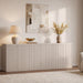 Buffet Cabinet with Storage Sideboard Cabinet with Doors & Shelves | Accent Sideboard Modern Credenza Fluted Storage Cabinet Mid Century Media Console for Living Room Kitchen Dining Hallway