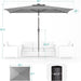 Rectangle Patio Umbrella with Solar Lights, 6X9Ft Outdoor Rectangular Table Market Umbrella Patio with Push Button Tilt and Crank for Pool, Deck, Garden,Backyard