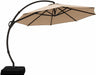 Outdoor Patio Umbrella with Base Included, 12 FT Deluxe Curvy Cantilever Umbrella Heavy Duty Offset Hanging Umbrella with 360° Rotation for Market, Pool, Garden, Backyard, Deck (Beige)