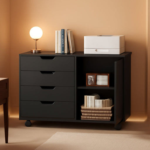 5-Drawer Rolling File Cabinet With Locking Casters