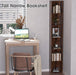 6-Tier Tall Narrow Bookshelf, 70.5" Skinny Thin Bookcase, Brown | Corner Shelf Slim Storage Cabinet,Wood DVD CD Media Cube Organizer Tower Rack for Small Spaces, Bedroom, Living Room, Office