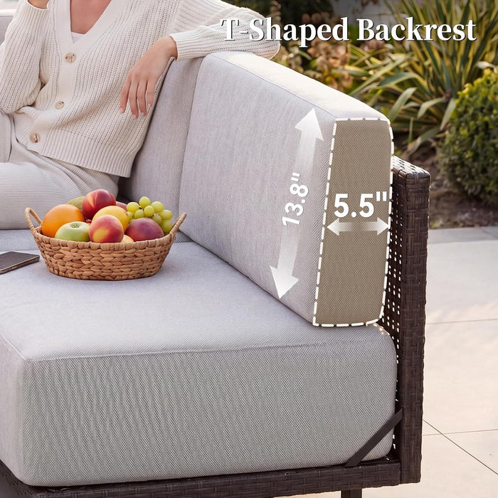 Patio Furniture Set with 10'' Ultra-Thick Cushions