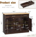43" Farmhouse Sideboard Buffet Cabinet, Rustic Brown