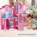 Dreamy Doll House, Dollhouse Playhouse with Large Rooms & Big Furnitures, Including Elevator, Foldable Dolls House Toys Gifts for Girls Kids Ages 3+