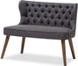 Dark Grey Button-Tufted Loveseat: Mid-Century Modern Style