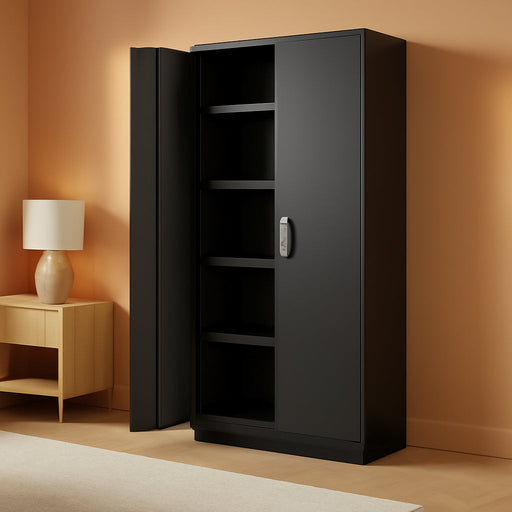 72InchTall GreenVelly Locking Cabinet Metal Storage