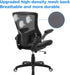 Office Chair Ergonomic Desk Chair, Computer PU Leather Home Office Chair, Swivel Mesh Back Adjustable Lumbar Support Flip-Up Arms Executive Task Chair