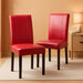 Urban Style Solid Wood Leatherette Padded Parson Chair, Red, Set of 2