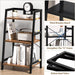 Three Tier Industrial Bookcase Rustic Brown Finish