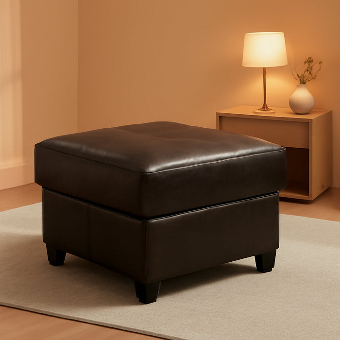 Folding Storage Bench, Cube PU Leather Footstool with Legs, Coffee Table, Ottoman with Storage for Living Room, 23.6 X 23.6 X15 Inches, Black