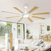 72 Inch White Ceiling Fans with Lights and Remote, Indoor/Outdoor Ceiling Fan for Patio Living Room, 6 Speed Reversible Quiet DC Motor, 3 CCT, Dual Finish Blades