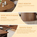 Dining Table for 4-6, 63“Extendable round Dining Room Kitchen Table with 2-Tier Storage Shelf, Fluted Wood Table with Slide Door, Expandable Wood Oval Dinner Furniture with Pedestal Base (Walnut)