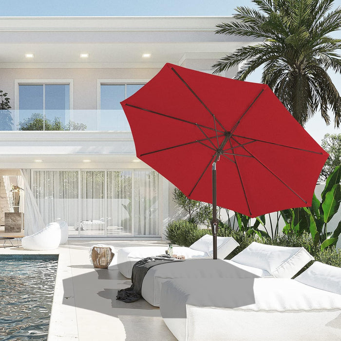 9FT Outdoor Patio Umbrella, Market Umbrella, Red