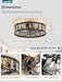 20" Caged Ceiling Fans with Lights,Flush Mount Vintage Victorian Rustic Crystal Fandelier,Low Profile Farmhouse Enclosed Ceiling Fan with Light and Remote for Bedroom,Kitchen,Indoor,Black Gold