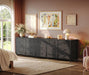 77.6" Long Dresser for Bedroom, 16 Drawer Fabric Dresser for Closet, Wide Chest of Drawers with Storage, TV Stand for 65, 75, 85 Inch TV, 77.6" W X 13" D X 26.4" H, Black