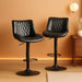 Swivel Bar Stools Set of 2, Height Adjustable Counter Height Bar Stools with Open Back and Footrest, Premium Faux PU Leather, Modern Upholstered Bar Chairs for Kitchen Island/Bar/Counter, Black