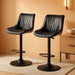 Swivel Bar Stools Set of 2, Height Adjustable Counter Height Bar Stools with Open Back and Footrest, Premium Faux PU Leather, Modern Upholstered Bar Chairs for Kitchen Island/Bar/Counter, Black