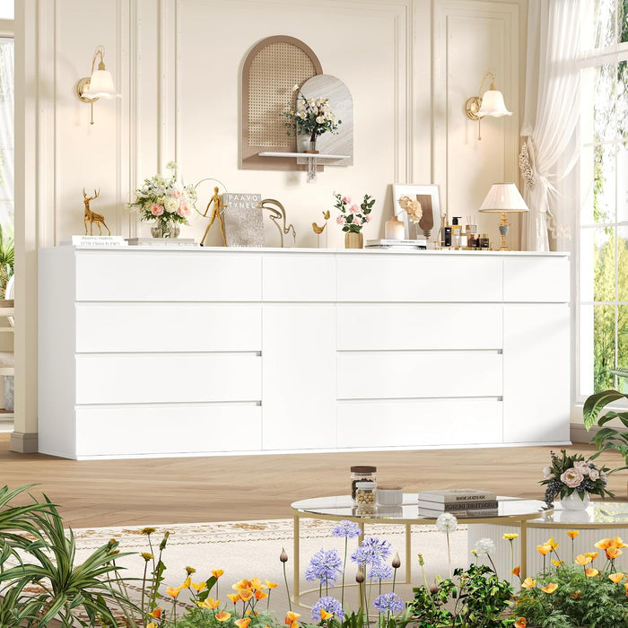 White Dresser, Dresser for Bedroom, Wide Chest of Drawers