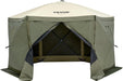 12X12Ft Pop up Gazebo Tent with Mosquito Netting, 6 Removable Wind Panels & 2 Mesh Windows, Outdoor Canopy Shelter for Patio, Army Green