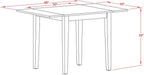 NDT-OAK-T Norden Dining Table - a Rectangle Wooden Table Top with Dropleaf & Stylish Legs, 30X48 Inch, Oak