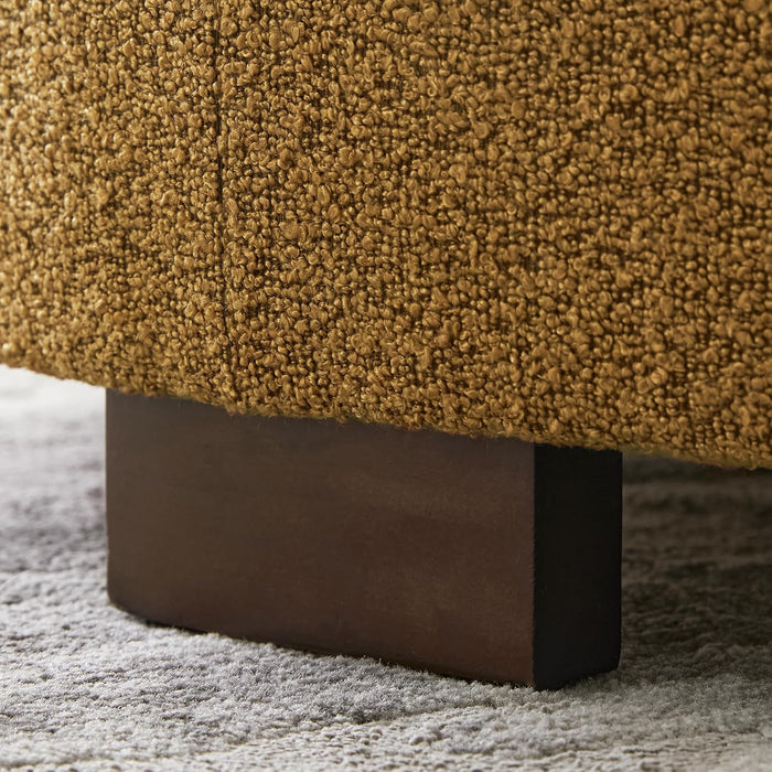 30 Inch round Storage Ottoman, Ottoman Coffee Table with Lift off Lid, Boucle Modern Ottomans with Storage for Living Room, Bedroom, Apartments (Yellow)