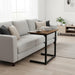 Height Adjustable C-Shaped Sofa Side Table, Laptop Table for Couch & Bed, Rustic Brown
