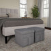 Set of 2 Ottomans with Storage Pockets - 15-Inch Folding Foot Rests or Storage Organizers for Bedroom, Living Room, or Dorm by  (Gray)
