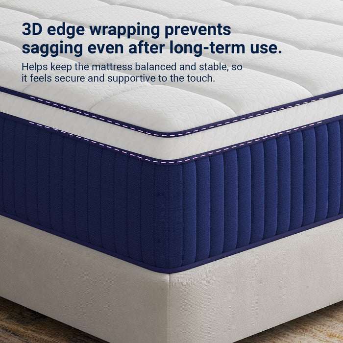 Hybrid Mattress with Gel Memory Foam, 10 Inch Twin Size Mattress