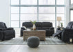 Draycoll Contemporary Manual Pull Tab Reclining Sofa, Dark Gray