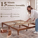 12" Japanese Joinery Solid Wood Queen Bed Frame with Turned Legs