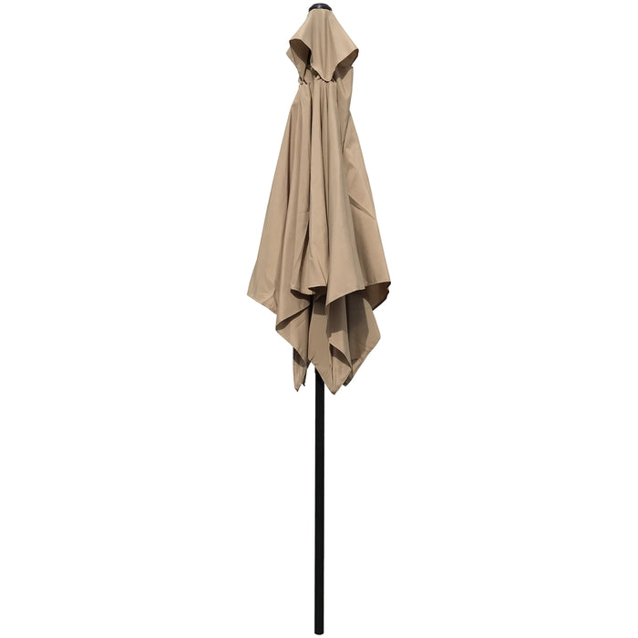 6.5Ft Square Patio Umbrella with Crank and Tilt - Tan