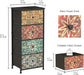 Mandala Fabric Drawers Dresser Narrow Chest Bedroom
