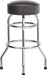Bruno 2 Pack Double Ring Chrome Barstool with Dark Brown Seat