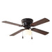 42 Inch Hugger Indoor Ceiling Fan with Light Kit, Black, 4 Blades, LED Bulb, Reverse Airflow