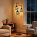 Dimmable Farmhouse Floor Lamp, Industrial Floor Lamp for Living Room with 3 X 6W LED Bulbs, 3 Light Rustic Standing Tall Lamp for Bedroom, Office, 68"