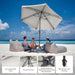CROWN SHADES 9 Ft Patio Umbrella with Auto-Tilt & Olefin Fabric - Patented 90° Edge Connection Wind Resistant, Outdoor Umbrella for Table, Pool, Beach, Effortless Crank System