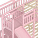 Pink FullOverFullBunkBed PlayhouseWithStairs Storage