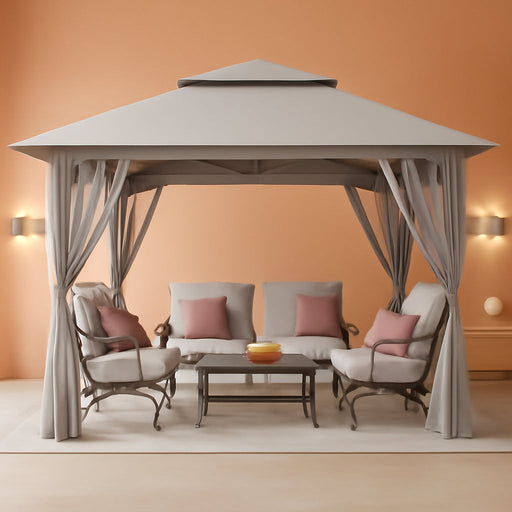 13X13 Pop up Gazebo, Canopy Tent, Gazebos on Clearance - Outdoor Gazebo for Backyard & Patio Furniture - Carpa Pop up Tent with Wheeled Sto-N-Go Cover Bag (Grey)