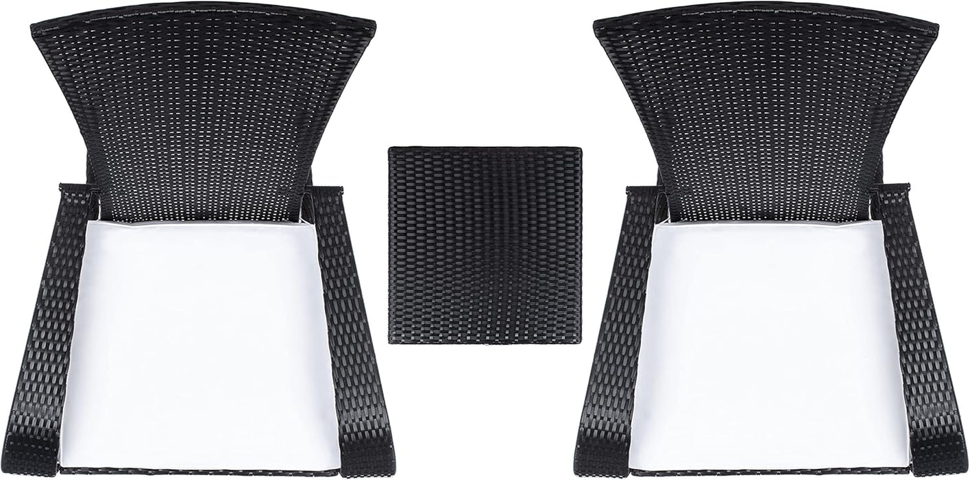 Outdoor Collection Edna Black/White Cushion 3-Piece Lounge Set PAT7719A