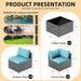 Patio Furniture Set, All-Weather Outdoor Sectional Patio Furniture Set Including 7-Seated Sofa, for Any Patio,Blue