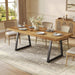 Industrial Dining Table for 4-6 People, 63 Inches Solid Wood Rectangular Kitchen Table with Heavy-Duty Metal Legs for Home, Dining Room, Small Space, Rustic Brown