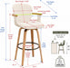 30" H Bar Height Swivel Bar Stools with Back and Arm Accent Barstools Chair