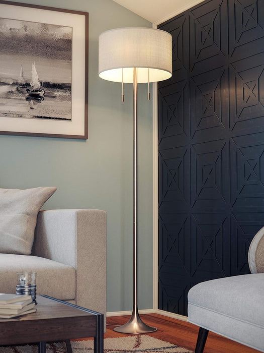Stowe Floor Lamp with Antique Brass Finish, Modern Style, 61" Height, 19" Width, 19" Depth
