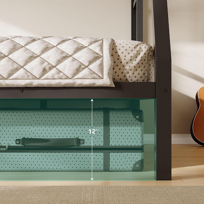 TwinOverFull Bunk Bed With Industrial Guardrail System